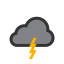 Moderate or heavy rain with thunder icon