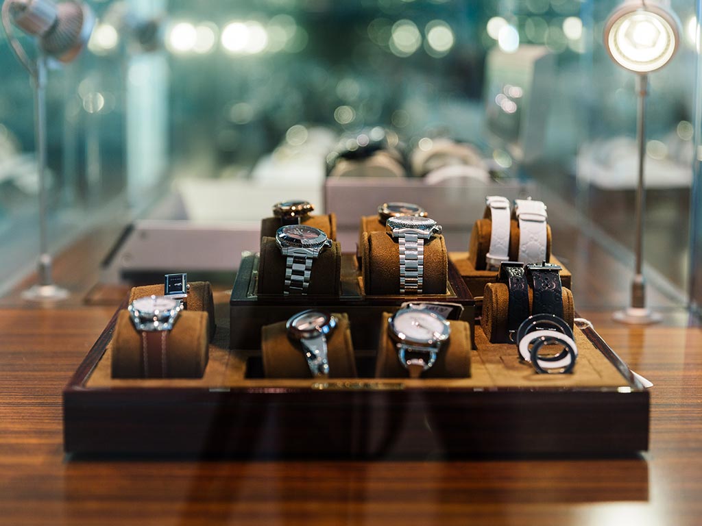 Watches on display